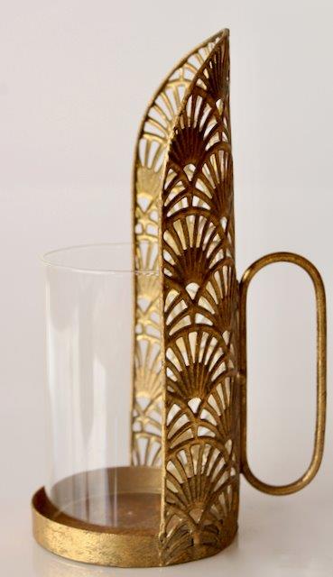Metal & Glass Lantern With Handle